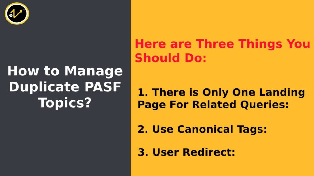 Manage Duplicate PASF Topics