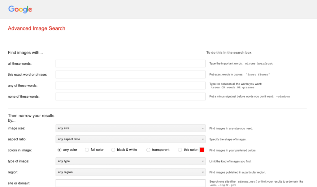 google-advanced-image-search-tool