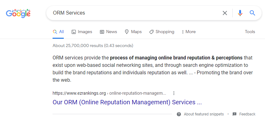 A Featured Snippet 