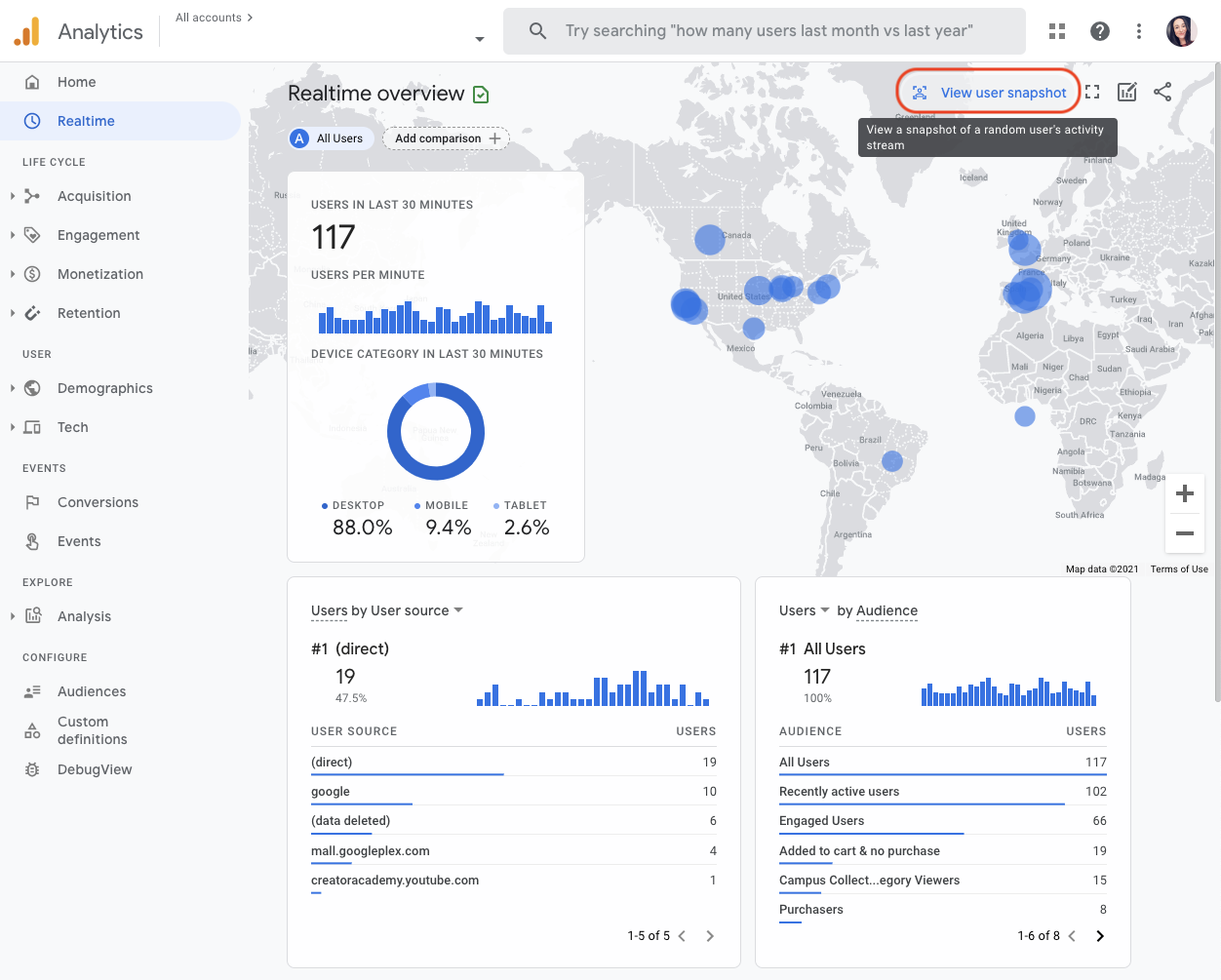 Real-Time Report GA 4